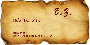 Bába Zia névjegykártya